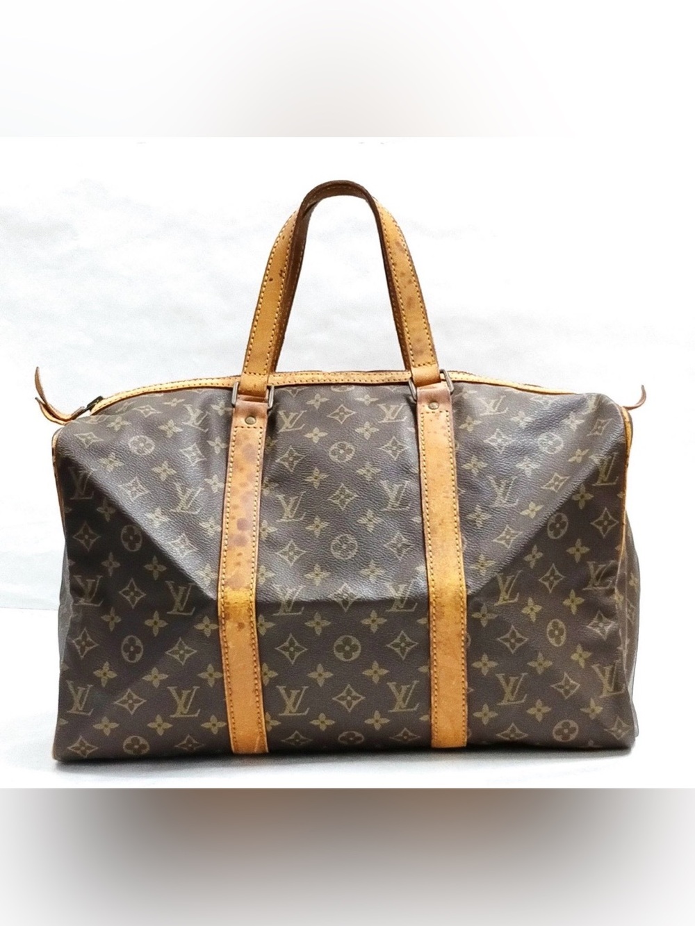 Louis Vuitton Sac Souple 45 Monogram Canvas Holdall with Natural Leather Trim